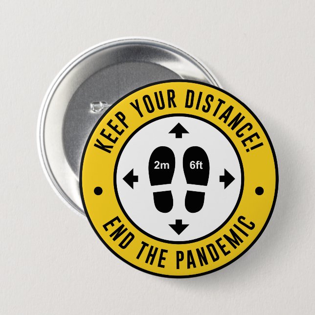 Keep Your Distance 3 Inch Round Button (Front & Back)