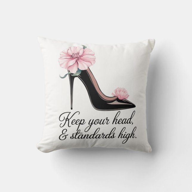 Keep your head and standards high Coco Chanel  Throw Pillow (Front)