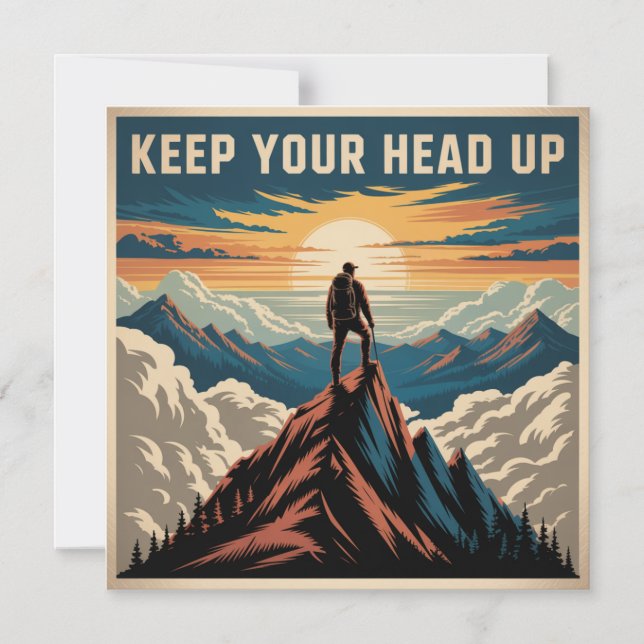 Keep Your Head Up Magnetic Invitation (Front)