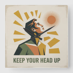 Keep Your Head Up Square Wall Clock