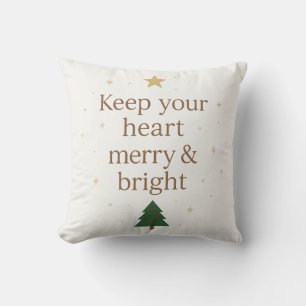 Keep Your Heart Merry & Bright – Cozy Holiday  Throw Pillow