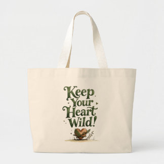 Keep Your Heart Wild Botanical Canvas Bag