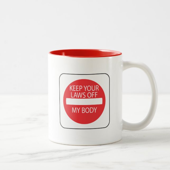 Keep Your Laws Off My Body Two-Tone Coffee Mug (Right)