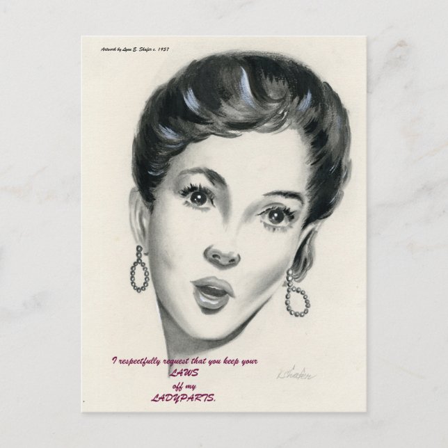 Keep your LAWS off my LADYPARTS postcard (Front)