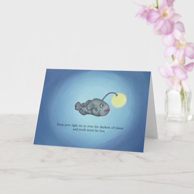 Keep your light on Anglerfish card... Card (Orchid)