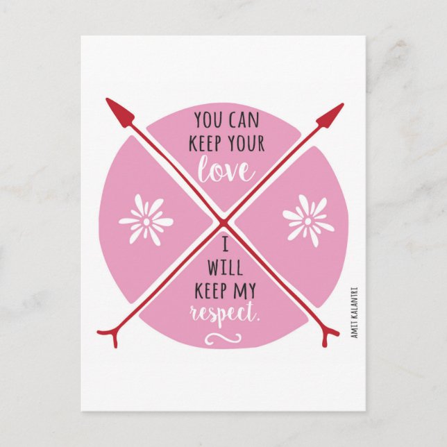 Keep Your Love Anti-Valentine Holiday Postcard (Front)