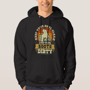 Keep Your Soul Clean Boots Dirty Cowgirl Retro Bar Hoodie