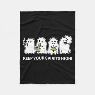 Keep Your Spirits High Ghost Smoking Halloween Fleece Blanket