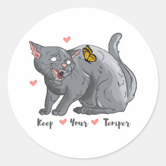 Keep your temper classic round sticker