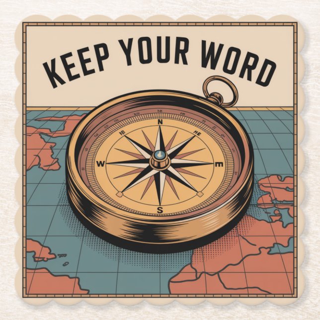 Keep Your Word Paper Coaster (Front)