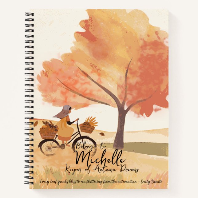 Keeper of Autumn Dreams, Romantic Poetic Fall Notebook (Front)