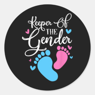 Keeper Of Gender Reveal Party By  Classic Round Sticker