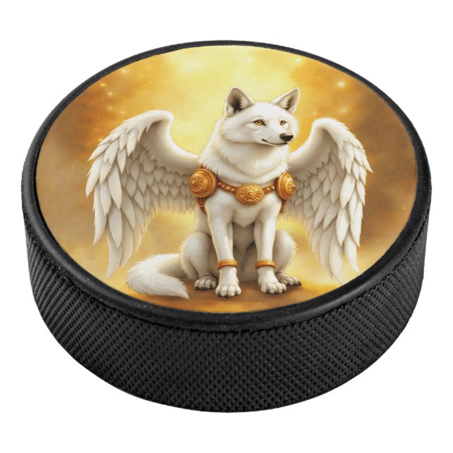 Keeper of the Dawn – The White Winged Wolf.  Hockey Puck (3/4)