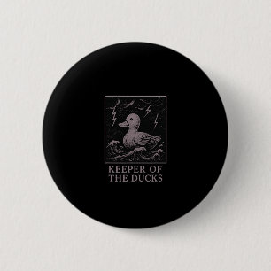Keeper Of The Ducks Mystical Guardian Storm Rising 2 Inch Round Button