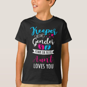 Keeper Of The Gender Aunt Loves You Baby Shower Fa T-Shirt