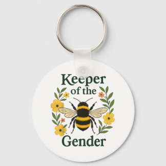 Keeper Of The Gender Cute Bee Beekeeper Reveal Par Keychain