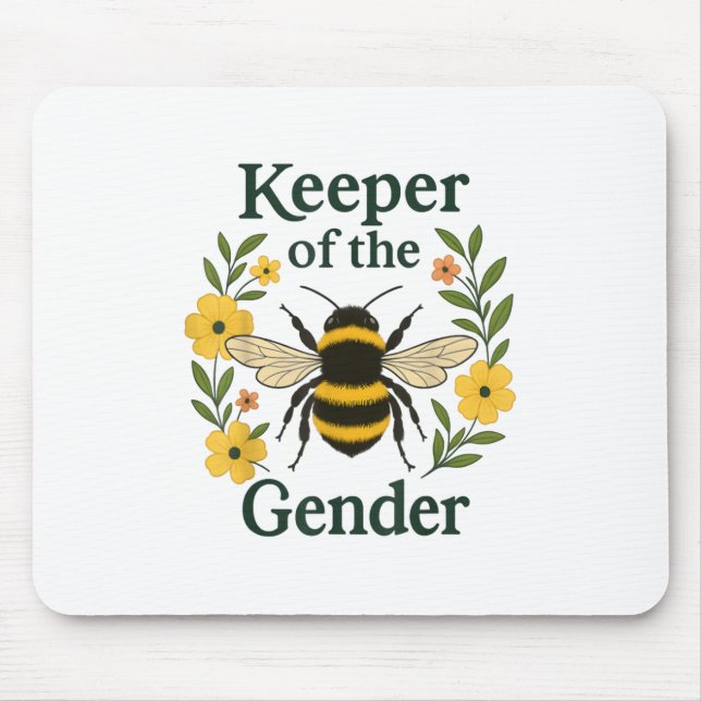 Keeper Of The Gender Cute Bee Beekeeper Reveal Par Mouse Pad (Front)