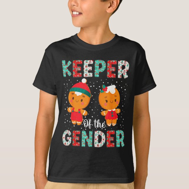 Keeper Of The Gender Funny Christmas Shirt Gingerb (Front)