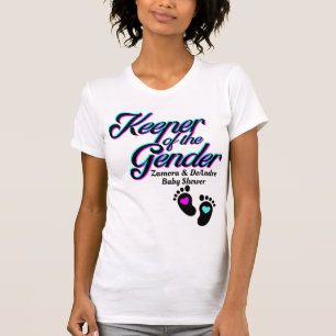 Keeper of the Gender Pink and Blue Gender Reveal T-Shirt