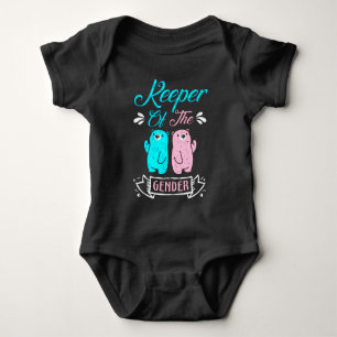 Keeper of the Gender Pink and Blue Teddy Bear Baby Bodysuit