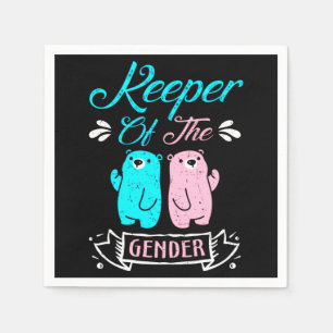 Keeper of the Gender Pink and Blue Teddy Bear Napkin