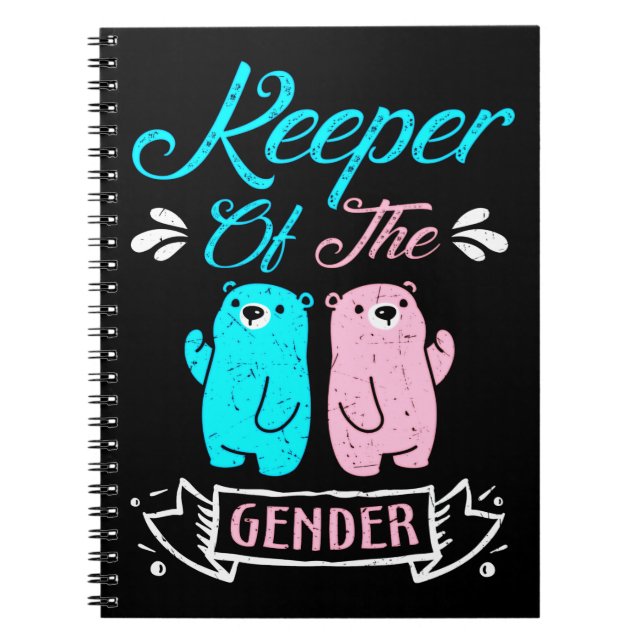 Keeper of the Gender Pink and Blue Teddy Bear Notebook (Front)