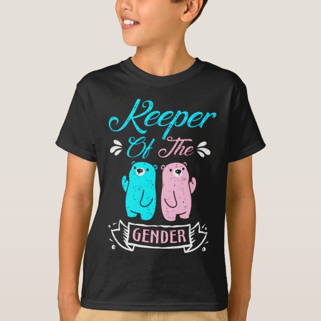 Keeper of the Gender Pink and Blue Teddy Bear T-Shirt (Front)