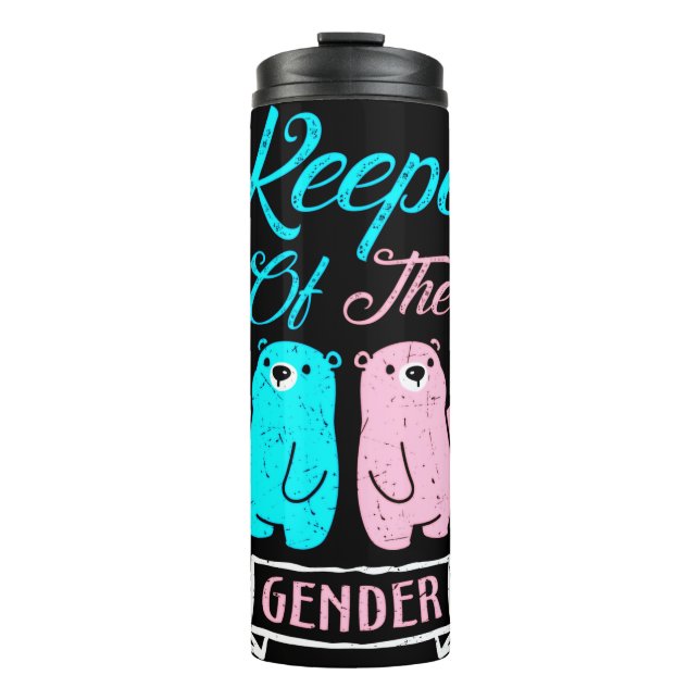 Keeper of the Gender Pink and Blue Teddy Bear Thermal Tumbler (Front)