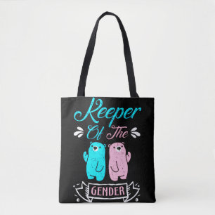 Keeper of the Gender Pink and Blue Teddy Bear Tote Bag