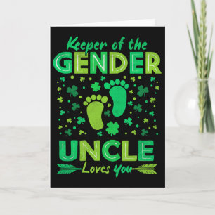 Keeper Of The Gender Pink Or Blue Uncle St Patrick Card