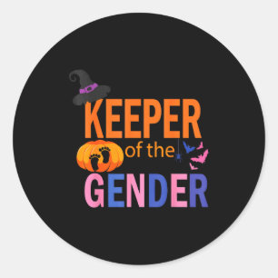 Keeper Of The Gender Reveal Baby Halloween Pregnan Classic Round Sticker