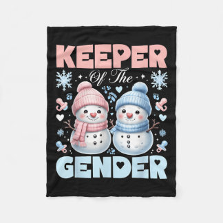Keeper Of The Gender Reveal Baby Shower Snowman Ch Fleece Blanket