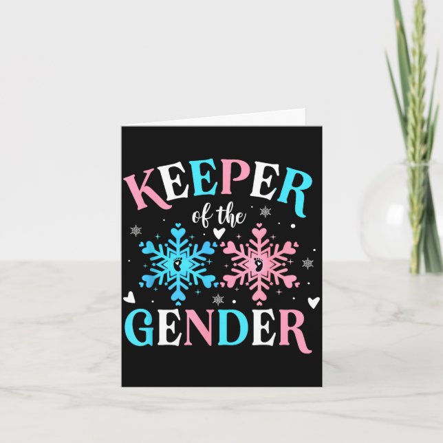 Keeper Of The Gender Reveal Baby Snowflake Nk Or B Card (Front)