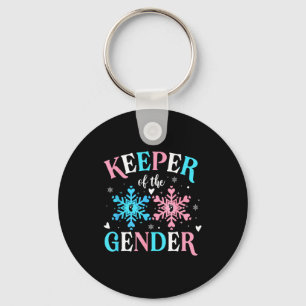 Keeper Of The Gender Reveal Baby Snowflake Nk Or B Keychain