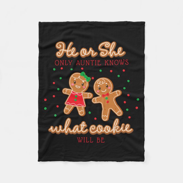 Keeper Of The Gender Reveal Gingerbread Auntie  Fleece Blanket (Front)