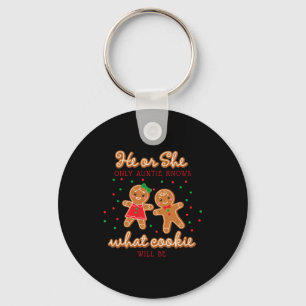 Keeper Of The Gender Reveal Gingerbread Auntie Keychain