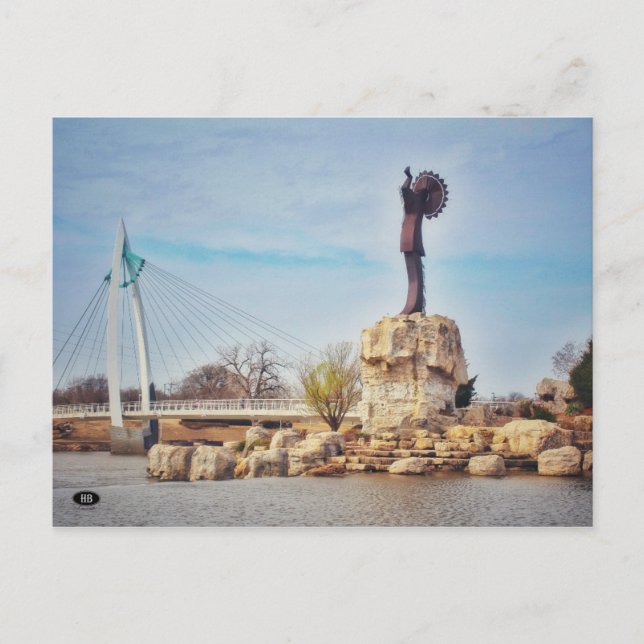 Keeper of the Plains West View Postcard (Front)