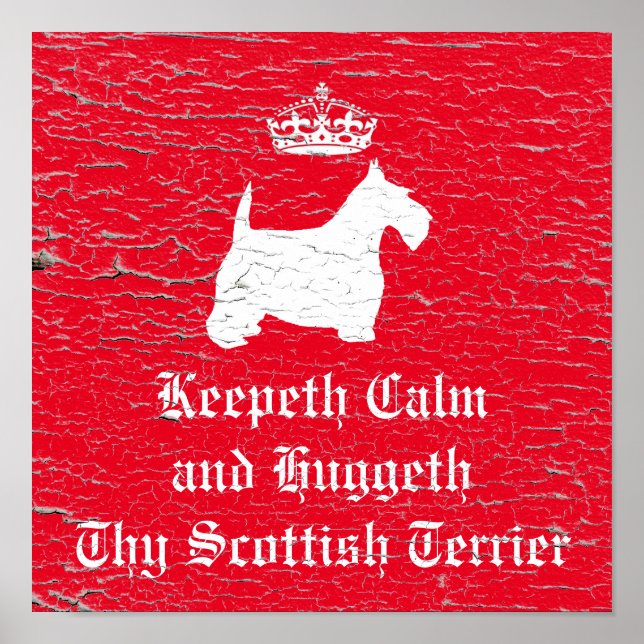 Keepeth Calm Scottish Terrier Personalize Poster (Front)