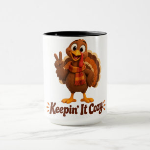 Keepin' It Cozy Turkey Thanksgiving Mug