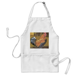 Keeping Chickens Farmyard Rooster Art Standard Apron