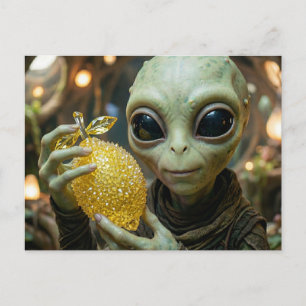 Keeping in Touch Alien and Crystalline Lemon Postcard