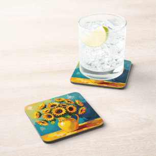 Keeping in Touch Yellow Sunflowers Coaster