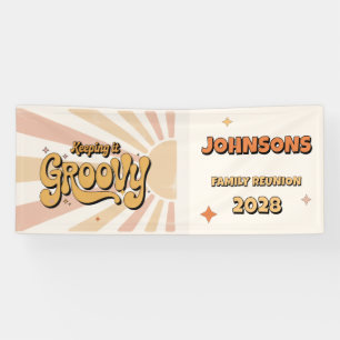 Keeping it Groovy Retro Sunburst Family Reunion Banner