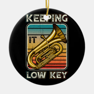 Keeping It Low Key Instrument Tuba Player Bass Cle Ceramic Ornament