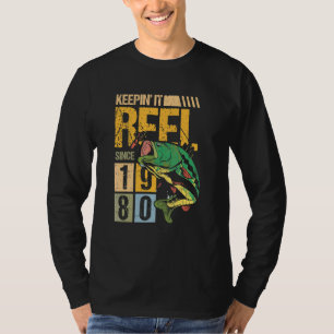 Keeping It Reel Since 1980 Vintage Fishing Fish Fi T-Shirt