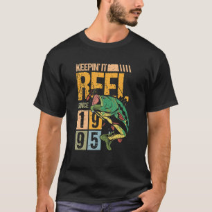 Keeping It Reel Since 1995 Vintage Fishing Fish Fi T-Shirt
