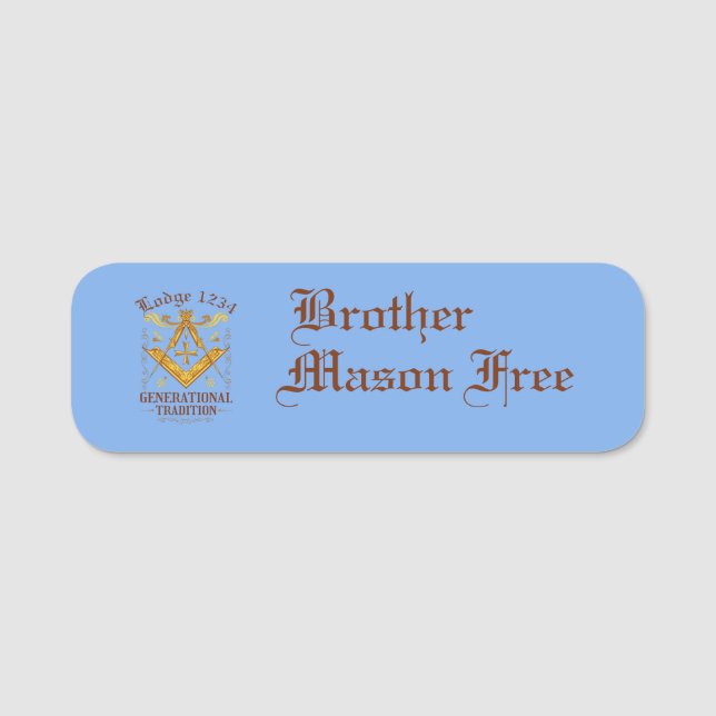 Keeping Tradition Lodge Name Tag (Front)