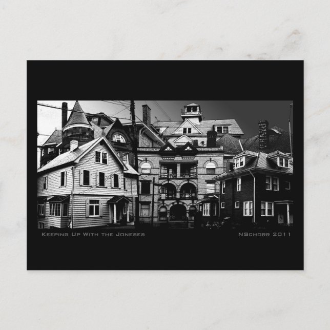 Keeping Up With the Joneses Urban Digital Collage Postcard (Front)