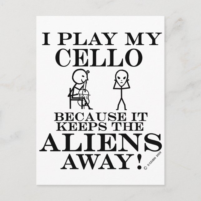 Keeps Aliens Away Cello Postcard (Front)