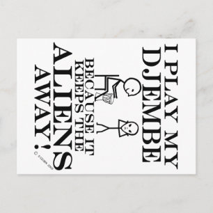 Keeps Aliens Away Djembe Postcard